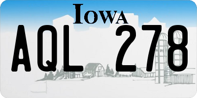 IA license plate AQL278