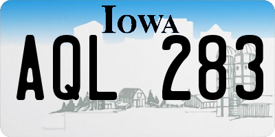 IA license plate AQL283