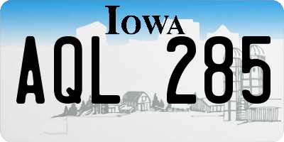 IA license plate AQL285