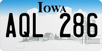 IA license plate AQL286