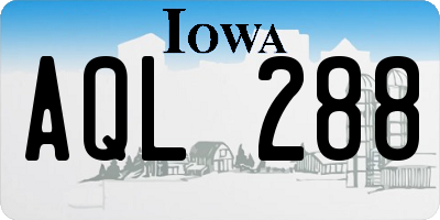 IA license plate AQL288