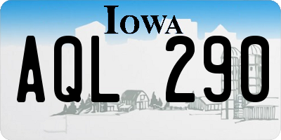 IA license plate AQL290