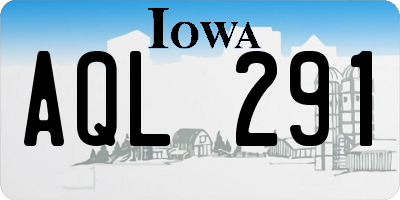 IA license plate AQL291