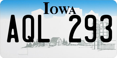 IA license plate AQL293