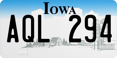 IA license plate AQL294