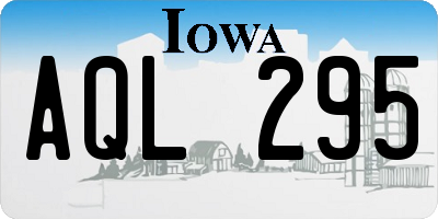 IA license plate AQL295
