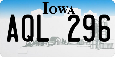 IA license plate AQL296
