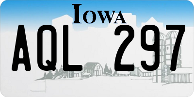 IA license plate AQL297
