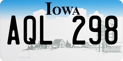 IA license plate AQL298