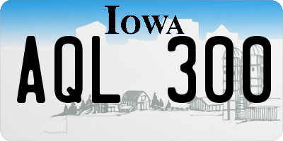 IA license plate AQL300