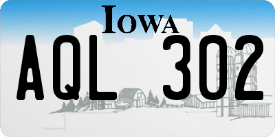 IA license plate AQL302