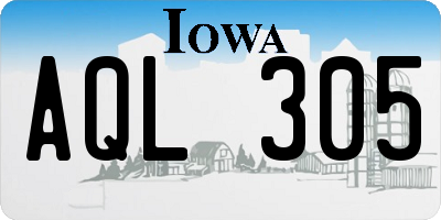 IA license plate AQL305
