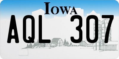 IA license plate AQL307