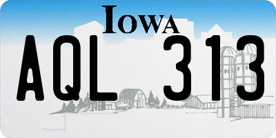 IA license plate AQL313