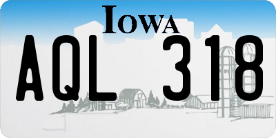 IA license plate AQL318