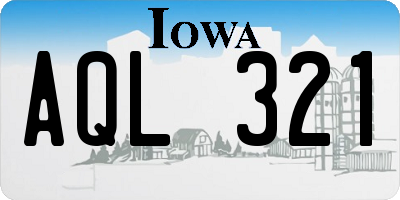 IA license plate AQL321