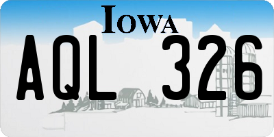IA license plate AQL326