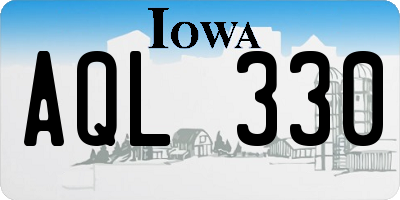 IA license plate AQL330