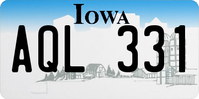 IA license plate AQL331