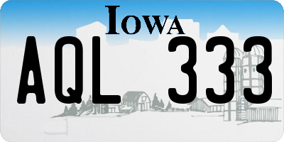 IA license plate AQL333
