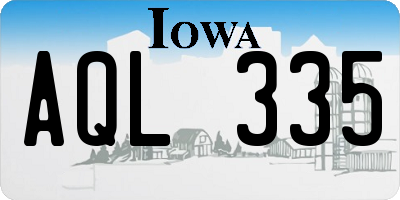 IA license plate AQL335