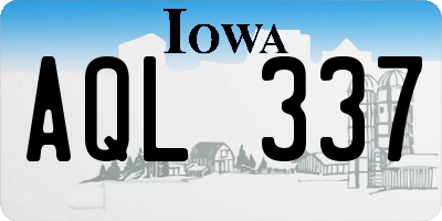 IA license plate AQL337