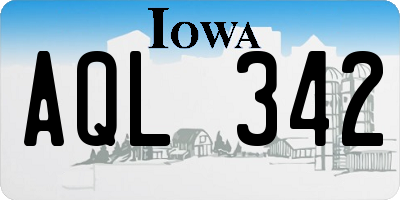IA license plate AQL342
