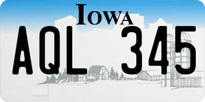 IA license plate AQL345