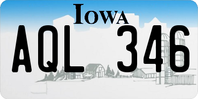 IA license plate AQL346