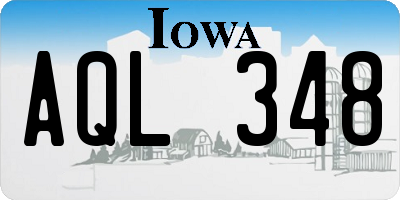 IA license plate AQL348