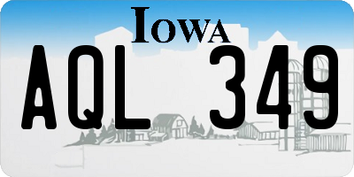 IA license plate AQL349