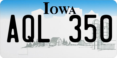 IA license plate AQL350