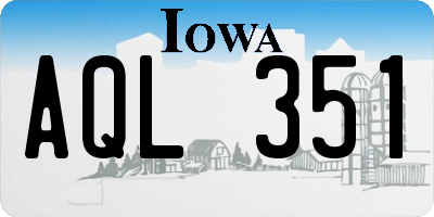 IA license plate AQL351
