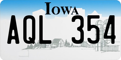 IA license plate AQL354