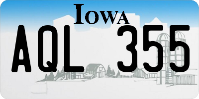 IA license plate AQL355