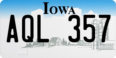 IA license plate AQL357
