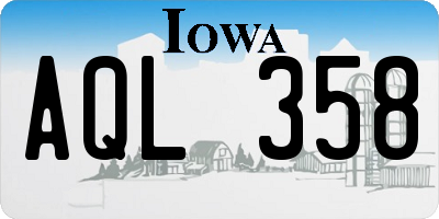 IA license plate AQL358