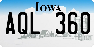 IA license plate AQL360