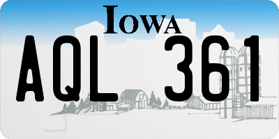 IA license plate AQL361