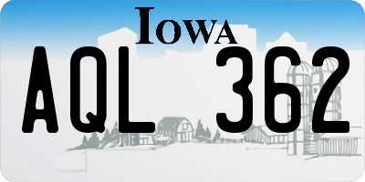 IA license plate AQL362