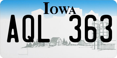 IA license plate AQL363