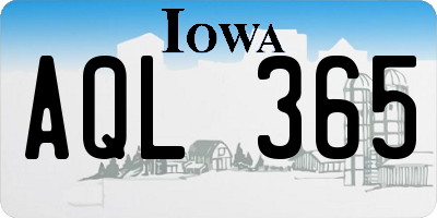IA license plate AQL365