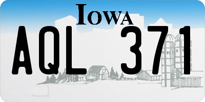IA license plate AQL371