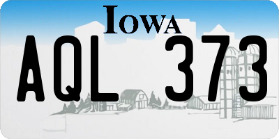 IA license plate AQL373