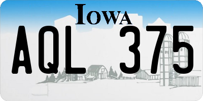 IA license plate AQL375