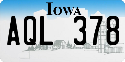 IA license plate AQL378