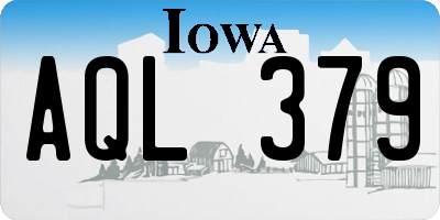 IA license plate AQL379