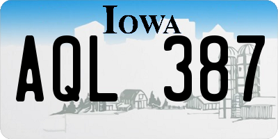 IA license plate AQL387