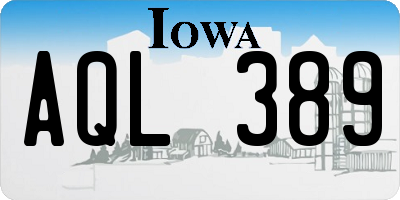 IA license plate AQL389