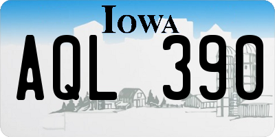 IA license plate AQL390